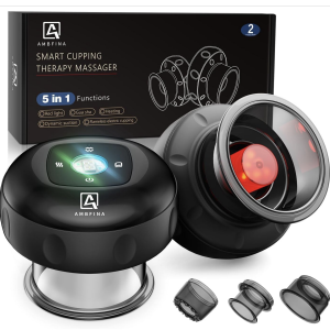 Becommend 5-in-1 Smart Dynamic Cupping Therapy Set with 20-Level Heat & Suction, Cupping Kit for Massage Therapy, Electric Cupping Device with Red Light for Back Pain, Knots, Soreness Relief (Red)
